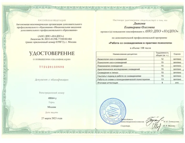 Сертификат 13